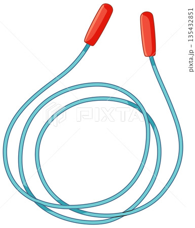 Blue Jump Rope with Red Handles Vector Illustration on White Background Blue Jump Rope with Red Handles Vector Illustration on White Background 135432851