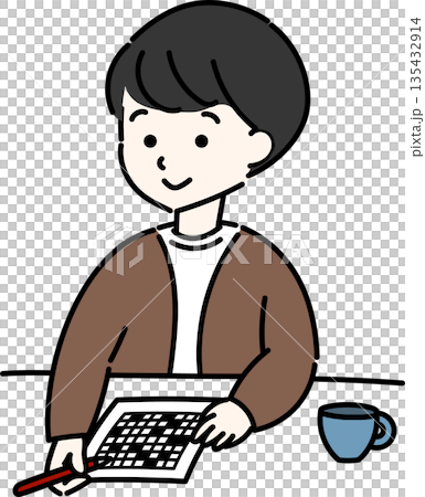男人在做填字遊戲 男人在做填字遊戲 135432914