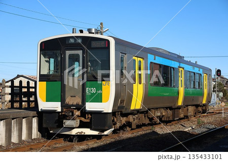 【JR東日本】キハE130系100番台(久留里線:横田駅) 【JR東日本】キハE130系100番台(久留里線:横田駅) 135433101