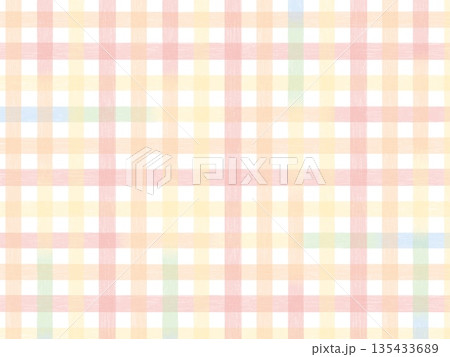 色鉛筆で描いたパステルカラーのかわいいチェック柄の背景イラスト素材 色鉛筆で描いたパステルカラーのかわいいチェック柄の背景イラスト素材 135433689