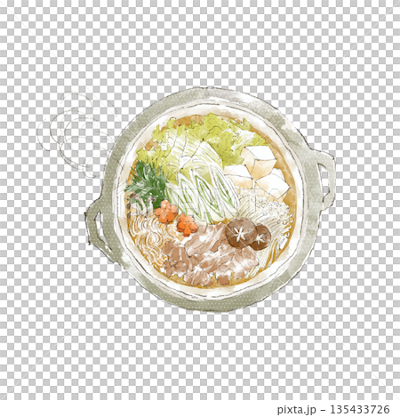 Illustration of yosenabe drawn by watercolor Illustration of yosenabe drawn by watercolor 135433726