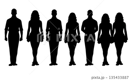 Black Solid Irish Step Dance Silhouettes Set of Six on White Background Black Solid Irish Step Dance Silhouettes Set of Six on White Background 135433887