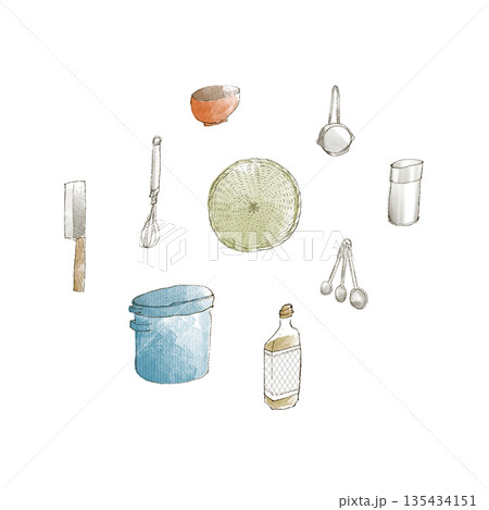 素朴な調理器具のイラスト 135434151