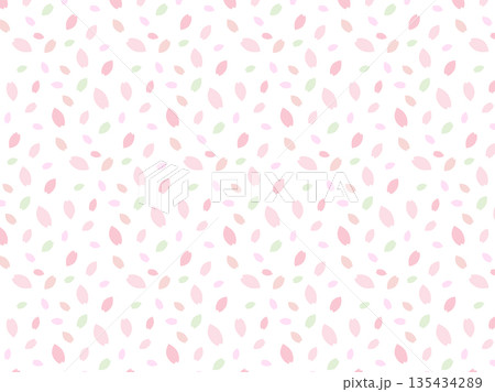 淡いピンク色の背景　パターン　桜の花びら　ベクターpng 135434289