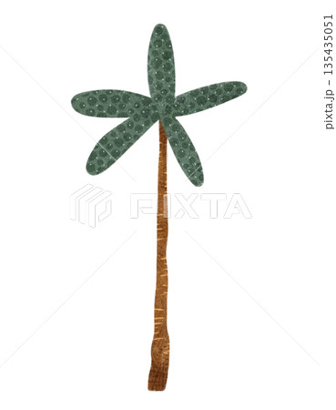 A beautifully stylized illustration of a Palm Tree, perfect for creating a tropical ambiance 135435051