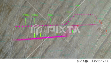 Displaying magenta path overlay on HUD, showing green labels, bars and orange endpoint markers 135435744