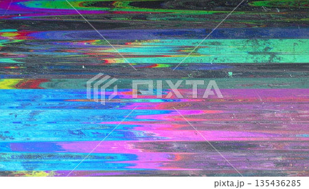 映像の途切れ、乱れ、エラー、画面が途切れるイメージイラストのイラスト素材 [135436285] - PIXTA