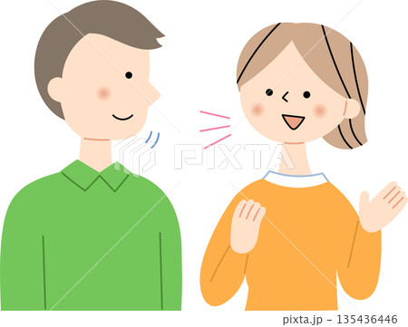 会話をする夫婦 会話をする夫婦 135436446