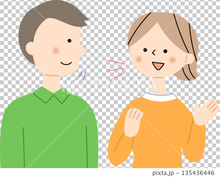 会話をする夫婦 会話をする夫婦 135436446