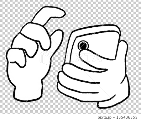 スマホ操作する手 スマホ操作する手 135436555