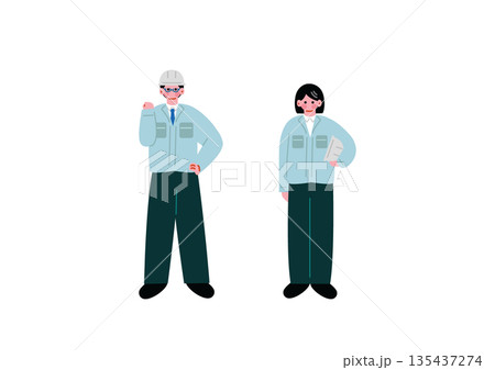 建設業者の男女 135437274