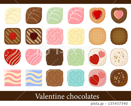 バレンタインデーのチョコのイラストセット 135437340