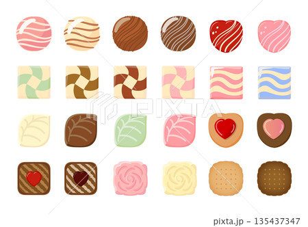 バレンタインデーのチョコのイラストセット 135437347