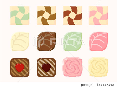 バレンタインデーのチョコのイラストセット 135437348