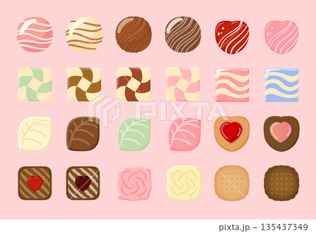 バレンタインデーのチョコのイラストセット 135437349