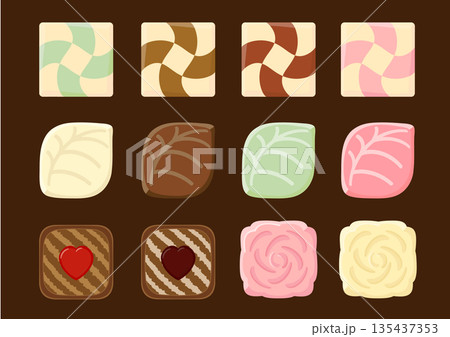 バレンタインデーのチョコのイラストセット 135437353