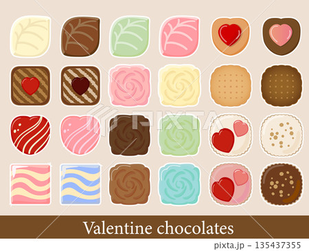 バレンタインデーのチョコのイラストセット 135437355
