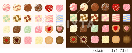 バレンタインデーのチョコのイラストセット 135437356