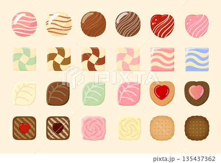 バレンタインデーのチョコのイラストセット 135437362