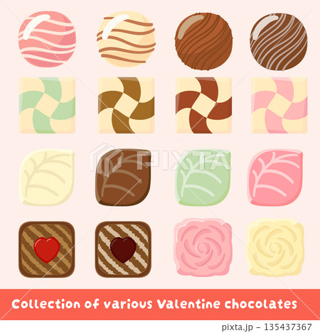 バレンタインデーのチョコのイラストセット 135437367