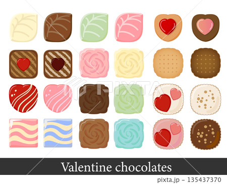 バレンタインデーのチョコのイラストセット バレンタインデーのチョコのイラストセット 135437370