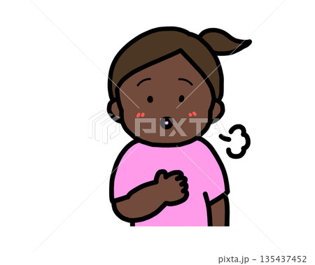 ほっとする　黒人の女の子 135437452