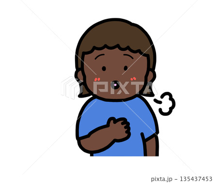 ほっとする　黒人の女の子 135437453