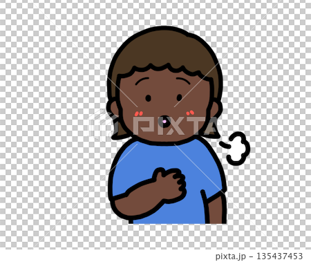 ほっとする　黒人の女の子 135437453