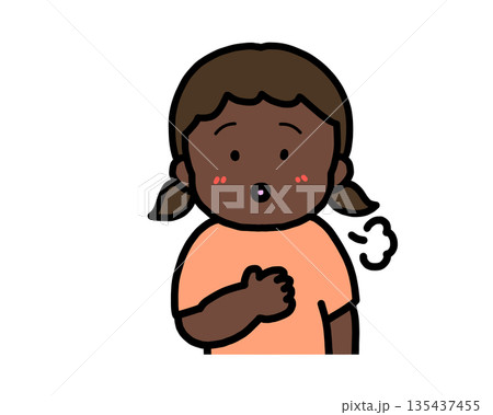 ほっとする　黒人の女の子 135437455