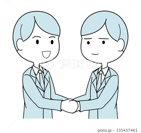 握手をする二人の会社員 135437461