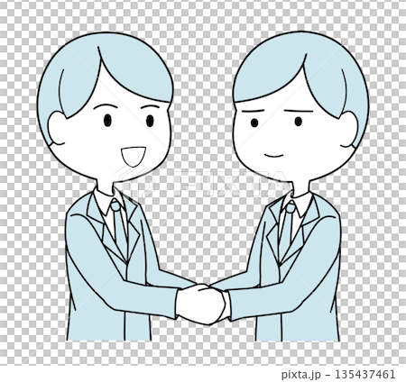 握手をする二人の会社員 135437461