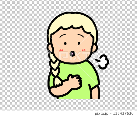 ほっとする　金髪の女の子 135437630