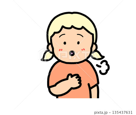 ほっとする　金髪の女の子 135437631