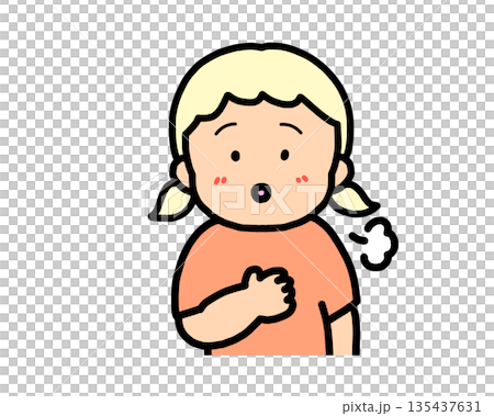 ほっとする　金髪の女の子 135437631