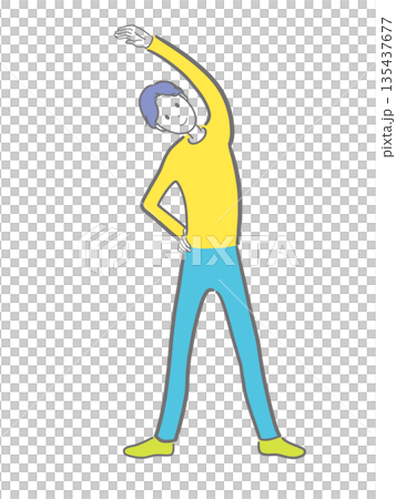 一個人在做體操的插圖 135437677