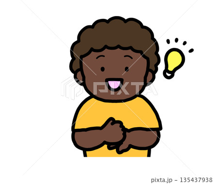 解決した　黒人の男の子 135437938