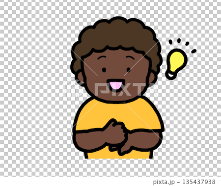 解決した　黒人の男の子 135437938