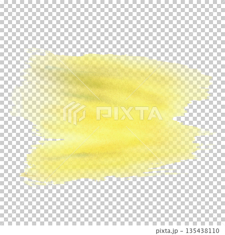 Watercolor abstract yellow, green, spots, splashes, brush stroke. Blurred pastel coloured texture hand drawn illustration for creative fabric design, transparent nature background. Isolated clipart 135438110