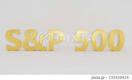 S and P 500 index symbol. Wooden blocks displaying S and P 500 and directional arrows indicating market trends with green and red symbols. On a table with a white background. 3d rendering 135438414