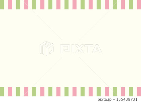 春色の和風の背景画像テンプレート　ひな祭りをイージした淡いピンク・白・緑色の装飾フレーム 135438731