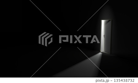 次の目標を目指して開いた扉 ドアの向こうに希望 様々な場面で使えるCGイメージ プレゼン資料表紙 次の目標を目指して開いた扉 ドアの向こうに希望 様々な場面で使えるCGイメージ プレゼン資料表紙 135438732