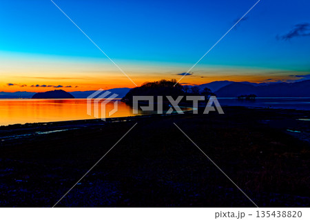 つながった奥の洲夕景 つながった奥の洲夕景 135438820