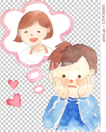 片思いする男性のイラスト ベクター 片思いする男性のイラスト ベクター 135438865