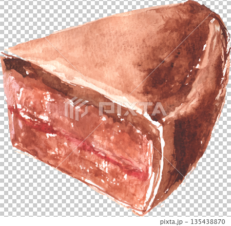 ザッハトルテの水彩イラスト　ベクター 135438870