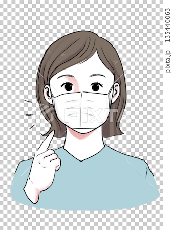 Illustration material: Woman wearing a mask Illustration material: Woman wearing a mask 135440063