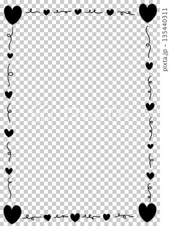 Love Theme Page Border Black Outline Love Theme Page Border Black Outline 135440311