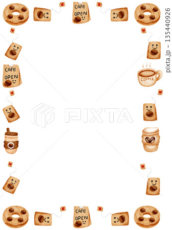 Coffee Inspired A4 Paper Border Background Coffee Inspired A4 Paper Border Background 135440926