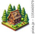 Model of small wooden country house 135440979