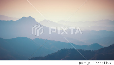 Misty Mountain Ranges Showcasing Natural Beauty 135441105