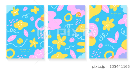 カラフルでポップな抽象的なイラスト 135441166